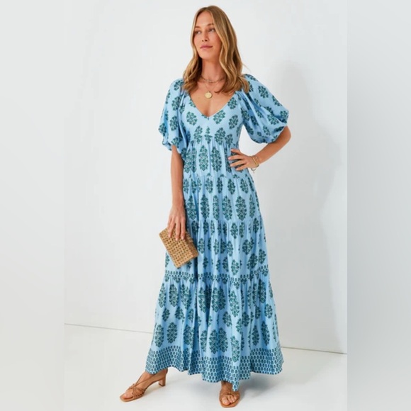 NEW Tuckernuck OMIKA Adia Baltic Ila Maxi Dress Medium - Picture 16 of 16